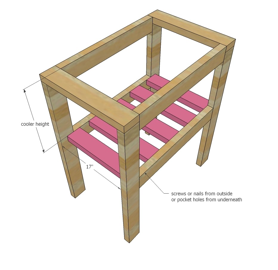 Cooler best sale stand wood